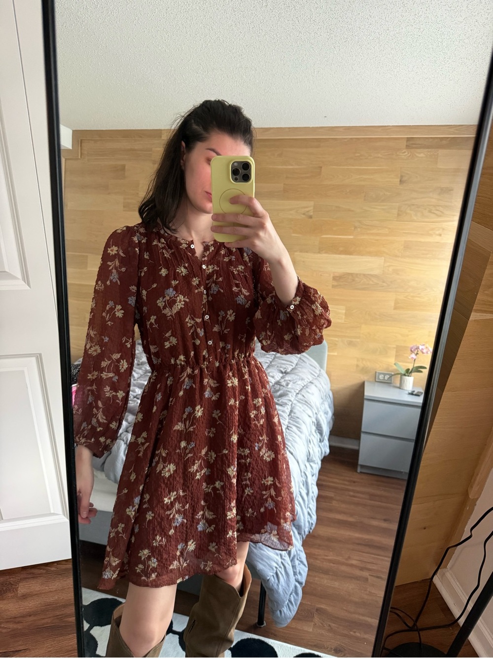 Madewell Rust Floral Mini Dress